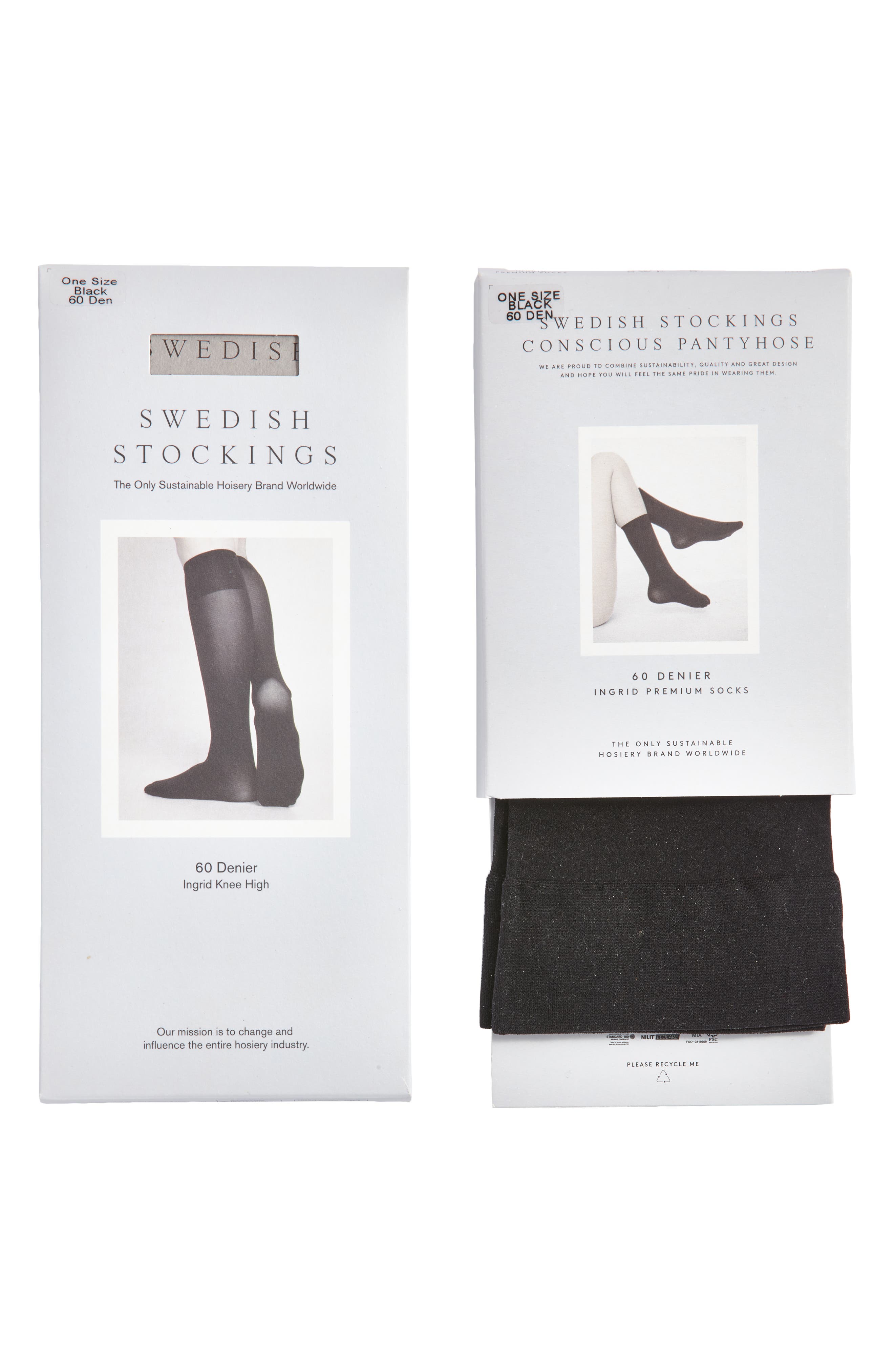 Swedish Stockings ASTRID FISHNET KNEE-HIGH sustainable knit pattern knee-high for women one size Swedish Stockings ASTRID FISHNET KNEE-HIGH sustainable knit pattern knee-high for women one size